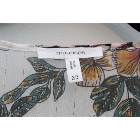 Maurices Sheer Metallic Floral Open Front Cardigan Kimono Plus Size 2X/3X H14770 - Picture 4 of 7